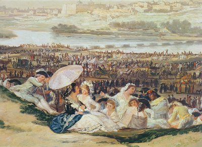 The Meadow of San Isidro (detail) by Francisco de Goya